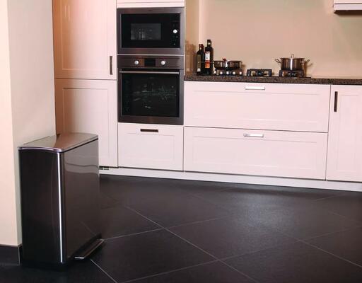 Papelera Rectangular con Pedal 28+18L Acero Inox EKO Recycle E-Cube